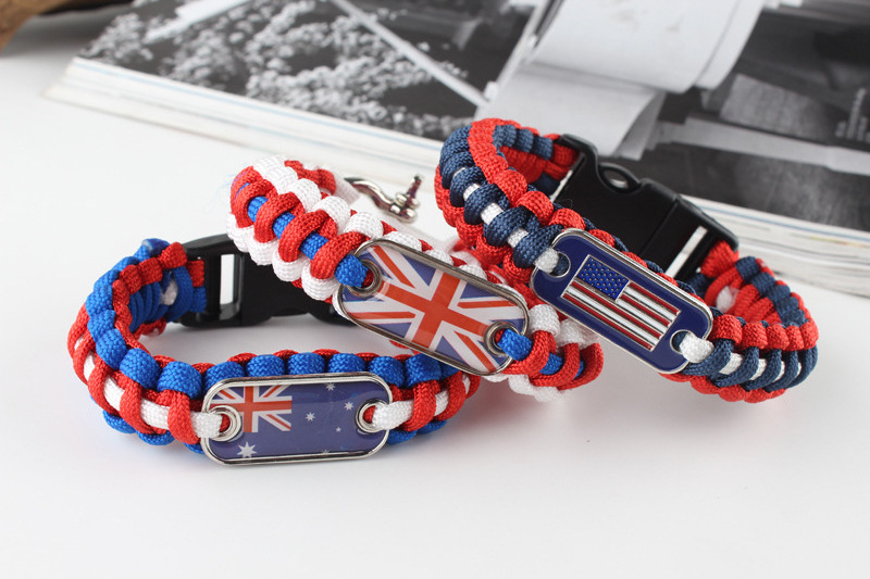 Manufacturer 287 Countries Flag Puerto Brazil Germany Saudi Arabia Australia Haiti Country Flag Paracord Survival Bracelets