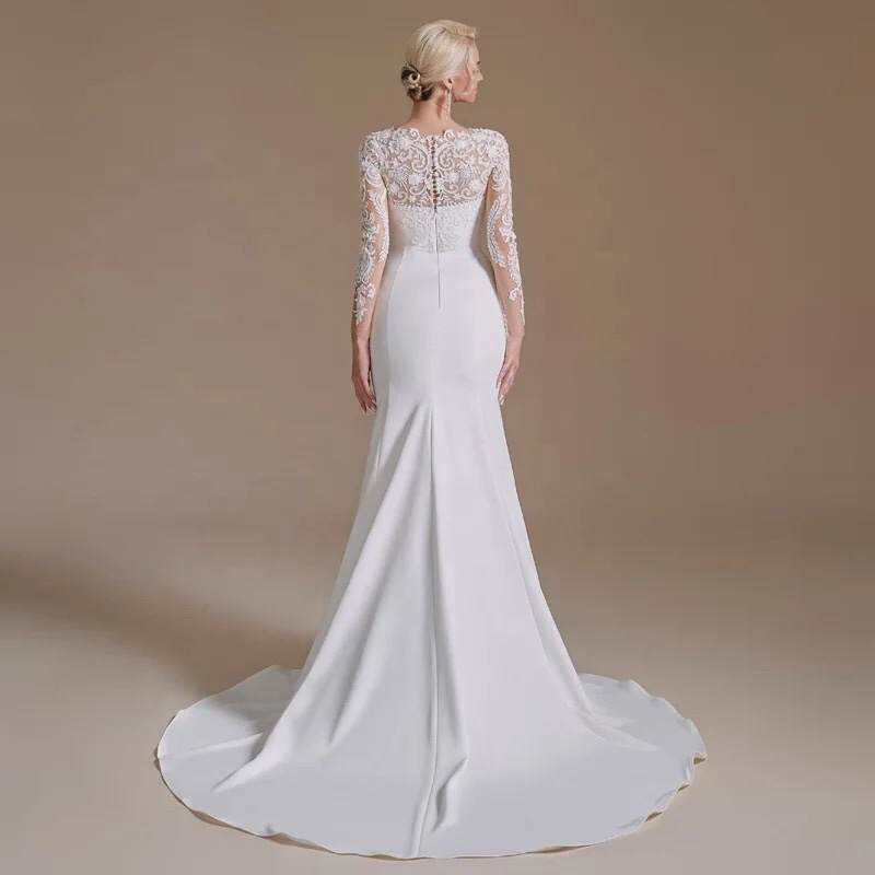 Factory Direct High Quality New Arrival Mermaid Wedding Dresses Bridal Gown With Long Sleeve 2023