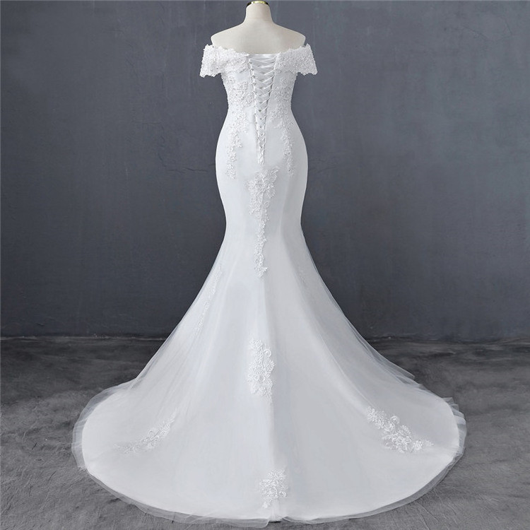 2022 new arrival off shoulder mermaid designer bridal dresses girl wedding dress