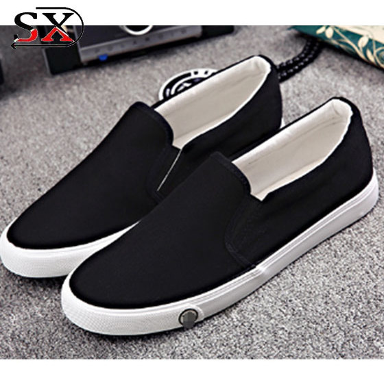 2018 Wholesale China Manufacturer Plain Sneakers Men White Canvas Shoes