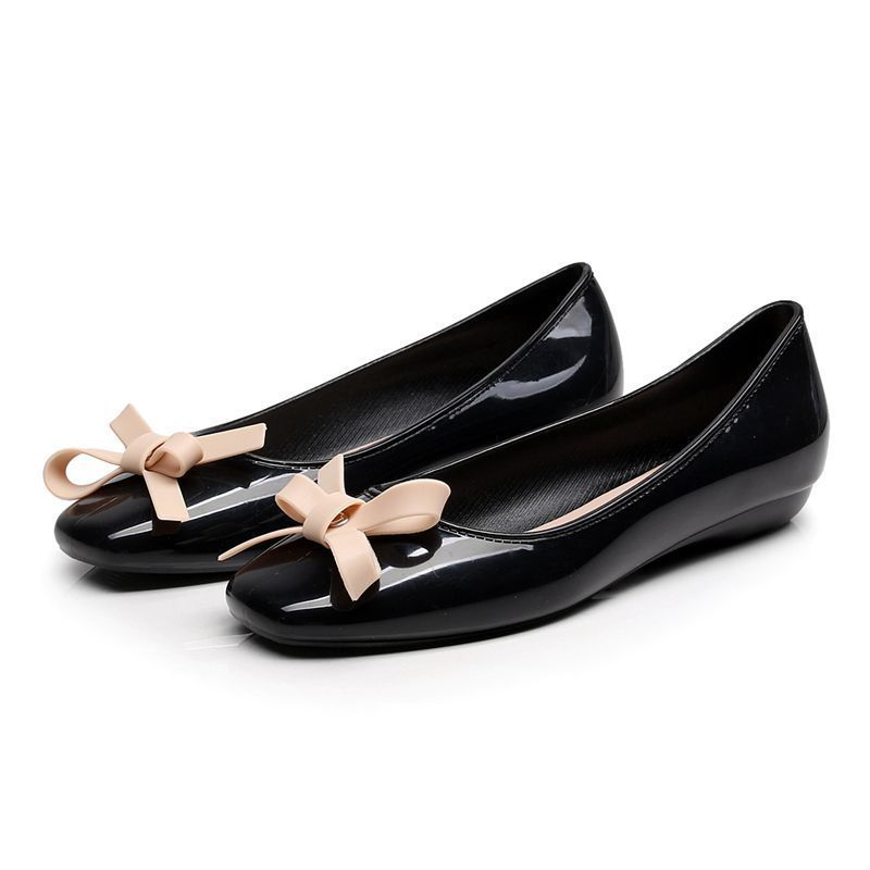 Ladies black women flat doll for women wholesale bow shoes