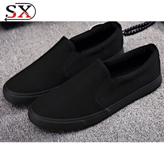 2018 Wholesale China Manufacturer Plain Sneakers Men White Canvas Shoes