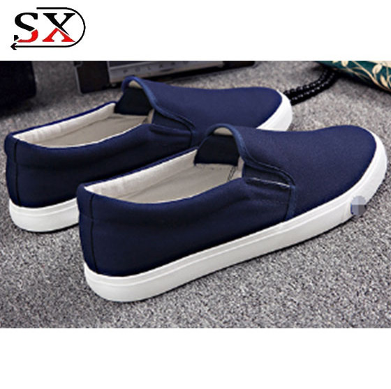 2018 Wholesale China Manufacturer Plain Sneakers Men White Canvas Shoes