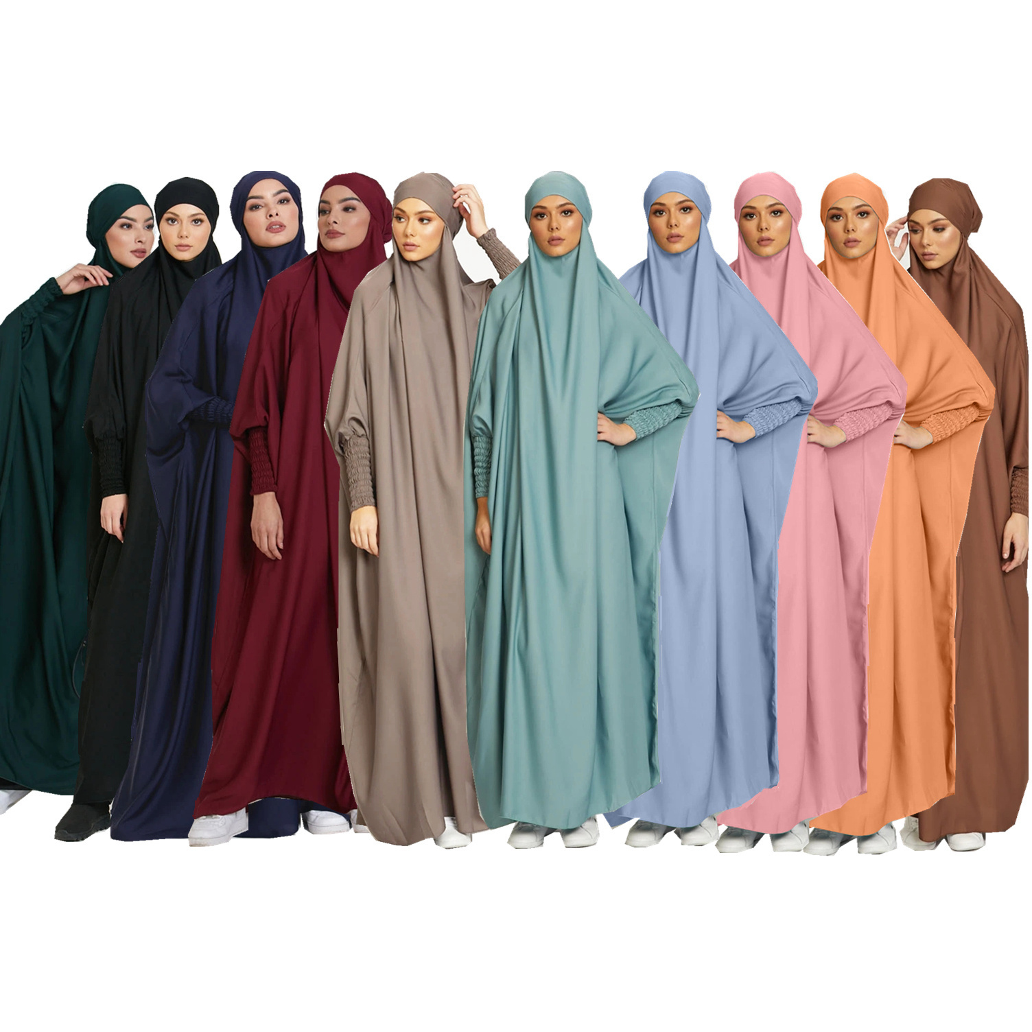 Ethnic Prayer Kaftan Dubai Robe Kimono Caftan Hijab Dress Women Islamic Clothing Khimar Abaya Women Muslim Dress Jilbab