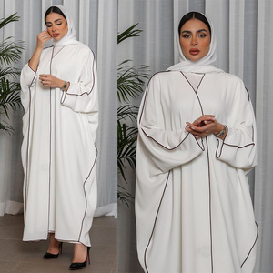 Latest Front Open Kimono Arabic Style Dubai Muslim Abaya Turkish Abaya For Sale Kaftan Abayas Luxe Muslim Dress