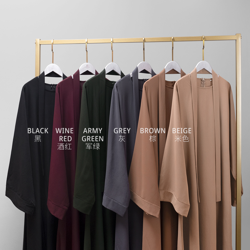 Wholesale Dubai Solid Color Simple Modest Islamic Clothing Abaya Muslim Dresses For Women Abaya