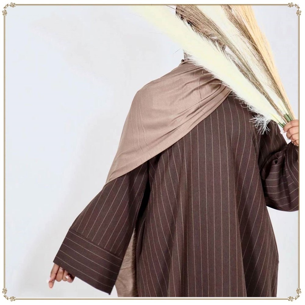 2023 New Women Muslim Abaya Long Maxi Dresses Stripe Dubai Ramadan Kaftan Islamic Arab Clothing