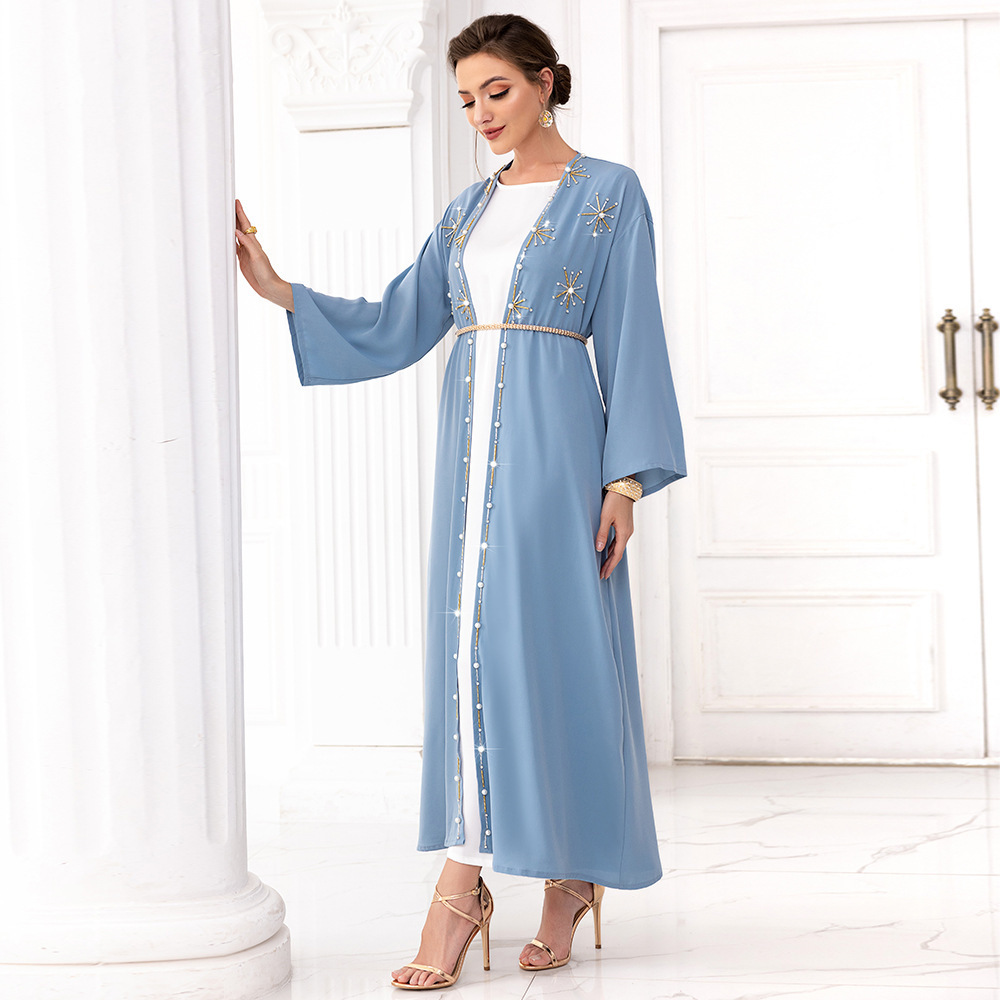 2023 Dubai Hot Turkey Middle East Fashion Elegant Long Gown Muslim Arab Vintage Outwear Long Gown