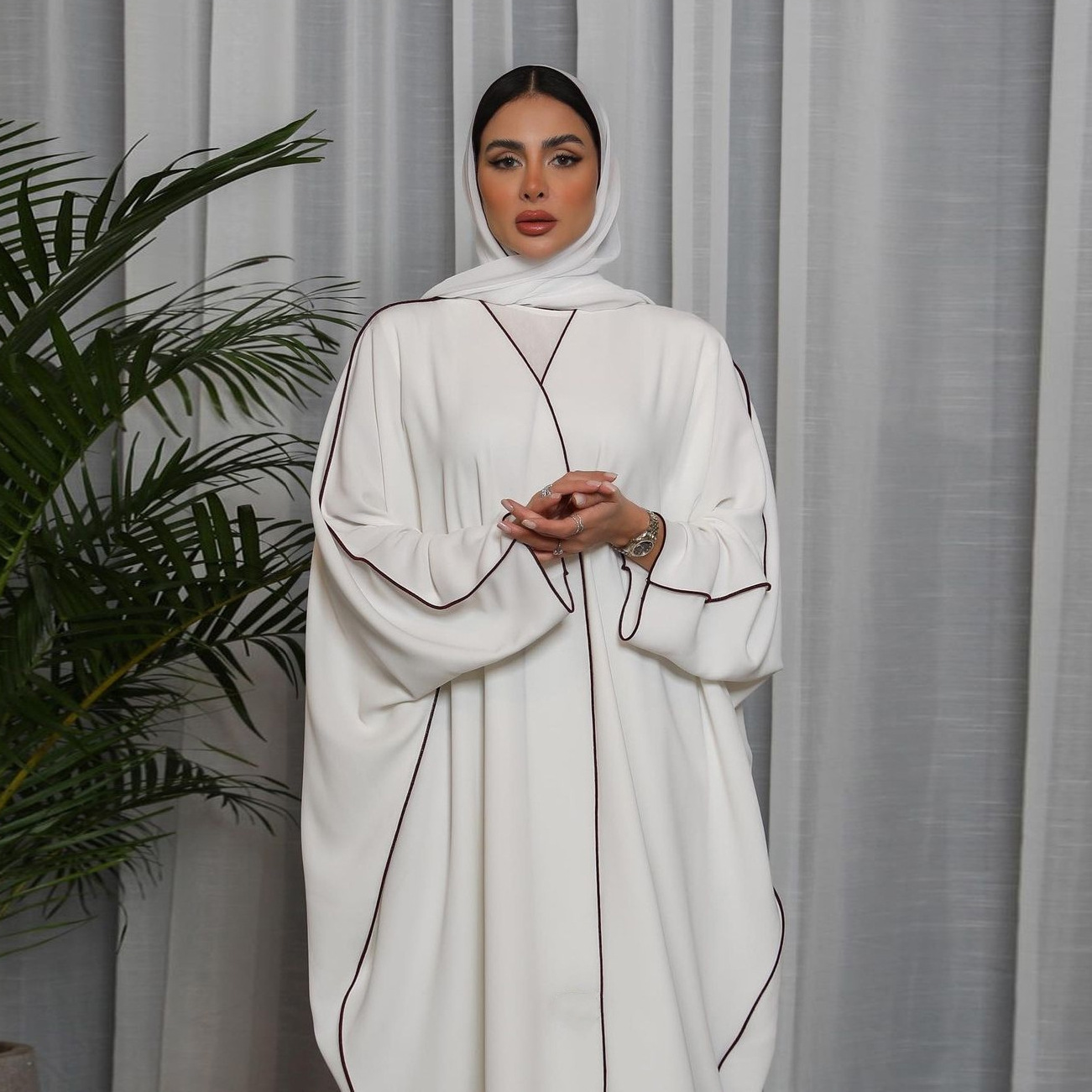 Latest Front Open Kimono Arabic Style Dubai Muslim Abaya Turkish Abaya For Sale Kaftan Abayas Luxe Muslim Dress