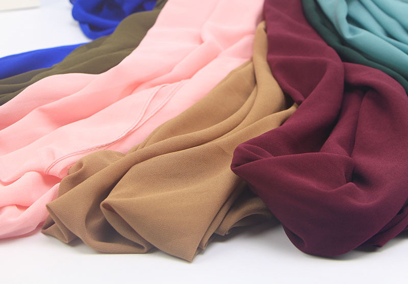 Wholesale 86 Colors High Quality Islamic Shawl Soft Plain Georgette Muslim Hijabs Headscarf Bubble Chiffon Hijab Scarf