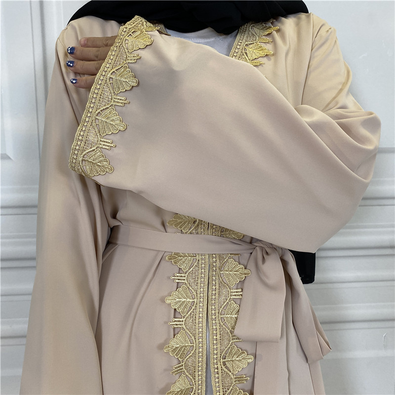 Middle East Muslim Fashion Embroidered Robe Turkish Casual Cardigan Islamic Long Dress