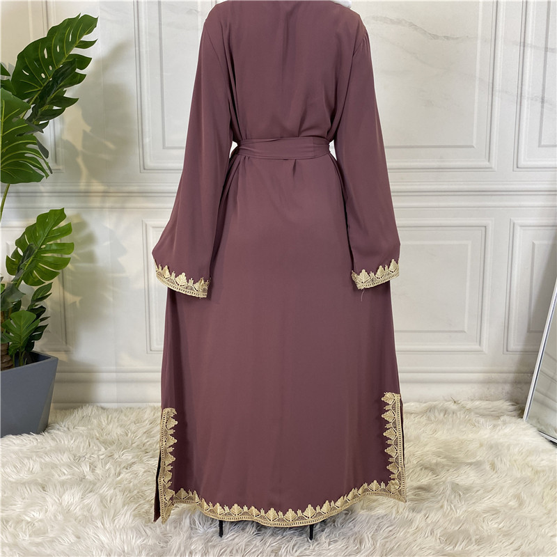 Middle East Muslim Fashion Embroidered Robe Turkish Casual Cardigan Islamic Long Dress