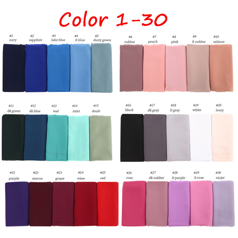 Wholesale High Quality Plain Women Islamic Shawls Headband Muslim Hijabs Headscarf Heavy Chiffon Hijab Scarf