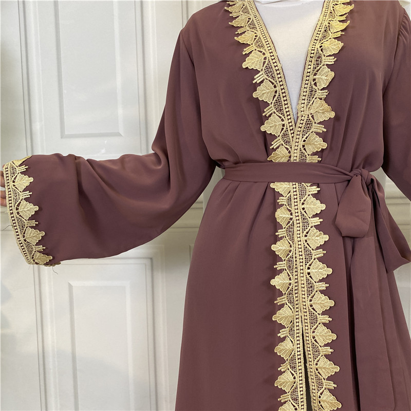 Middle East Muslim Fashion Embroidered Robe Turkish Casual Cardigan Islamic Long Dress