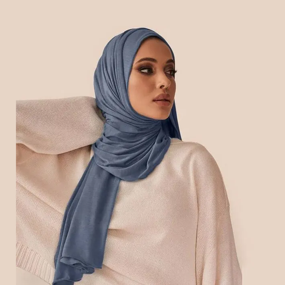 Wholesale Customize Fashion Modal Jersey Hijab Plain Wraps Shawls Muslim Women Scarves Stretchy Cotton Jersey Hijab Scarf