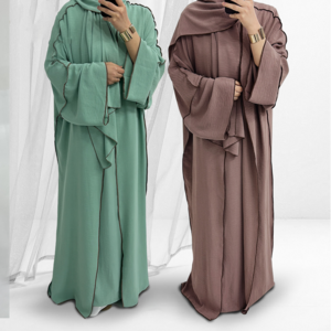 2024 Wholesale Custom EID Islamic Clothing Dudbai Abaya Modest Three Piece With Hijab Set Women Muslim Dress Jazz Crepe Abaya