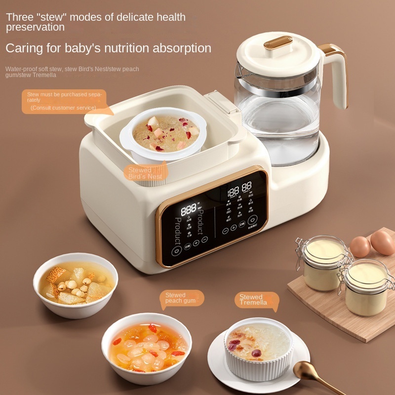 24 Hours Thermostatic Electric Glass Baby Formula Kettle 5 In 1 Baby Water Heating Kettle Milk Warmer And Sterilizer