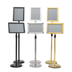 Factory Direct Sale Floor Standing Poster Display Rack Height Adjustable A2 A3 A4 Poster Stand with Snap Frame