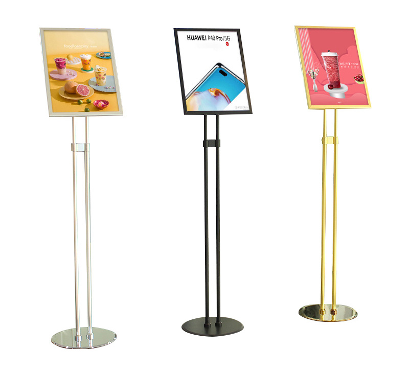 Wholesale Classic Free-standing Vertical Telescopingarms Heavy Aluminum Extrusion Menu Snap Frame Sign Board Stand For Promotion