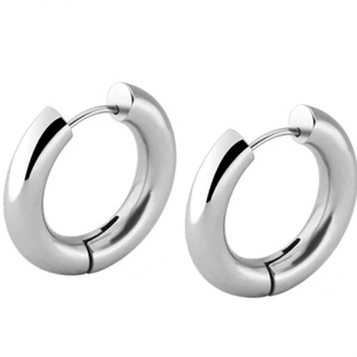 Plain Design 5mm Wire Thickness Wholesale Stainless Steel Hoop Huggie Earrings