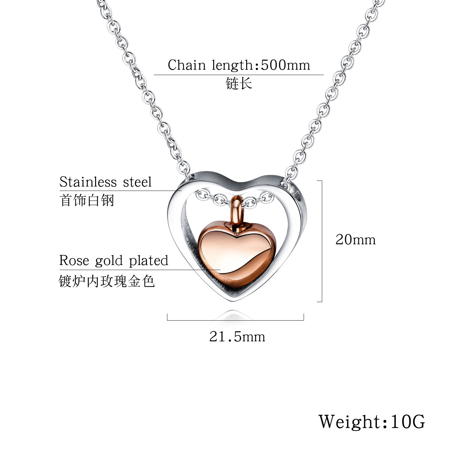 Pet Ashes Memorial Urn Heart Shape Pendant Necklace