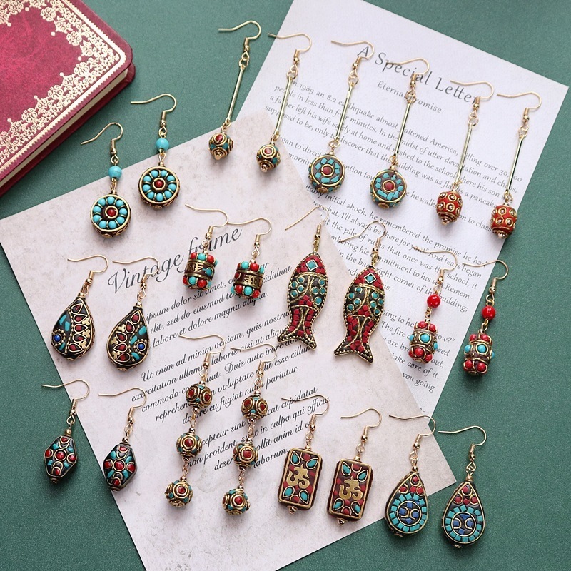 Vintage Retro Design Boho Dangle Earrings Wholesale Jewelry