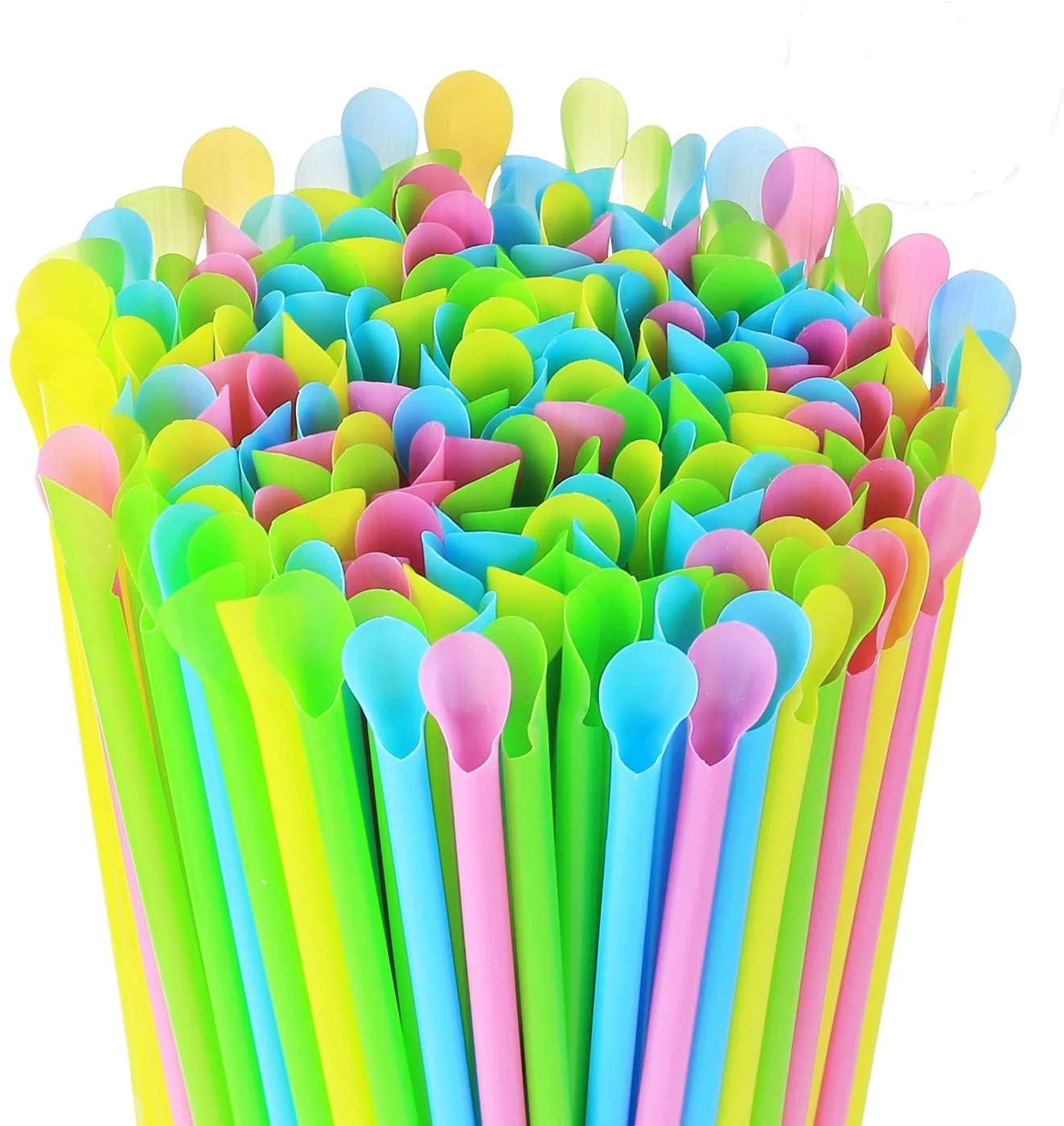 Eco Friendly Disposable PLA Drinking Food Grade Straws Spoons For Ice