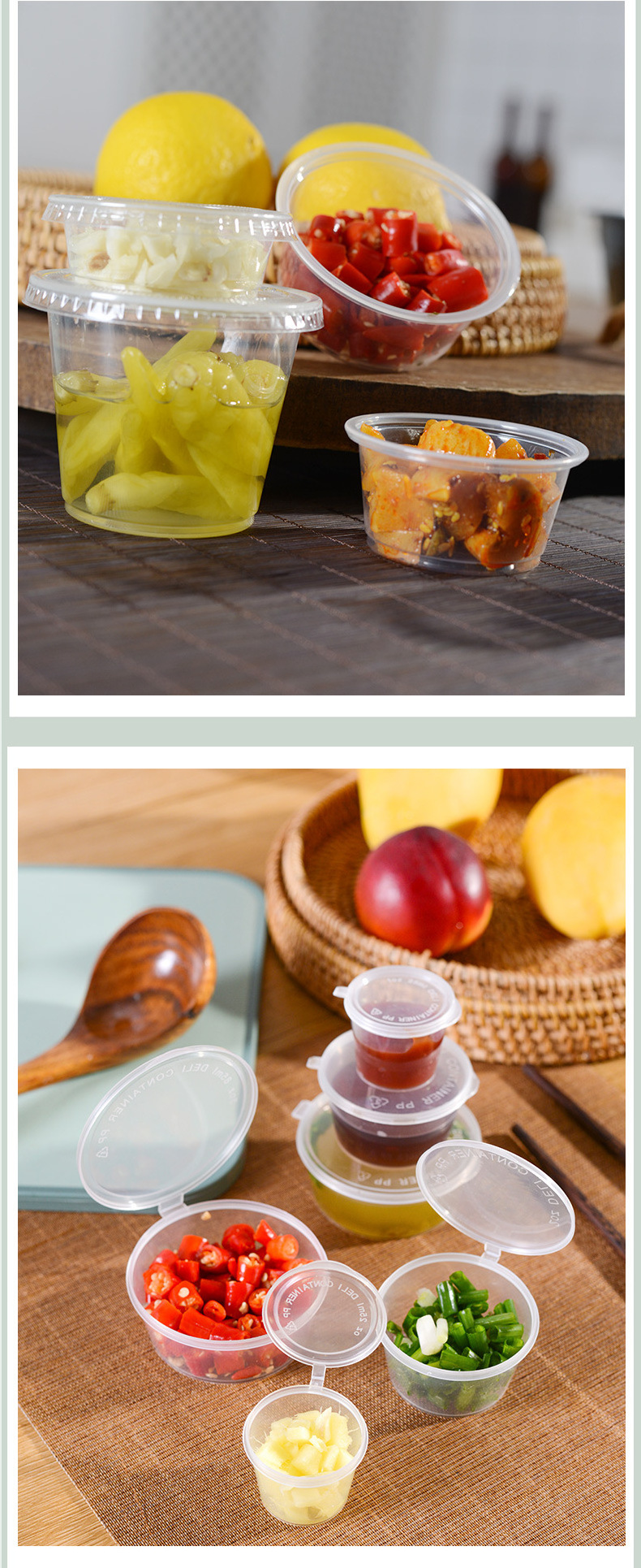 FREE SAMPLE 1.5OZ Disposable Clear Plastic Sauce Cups with Lids, Portion Cups with Lids, Souffle Cups