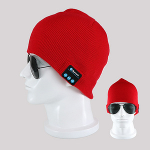 Woolen Hat Knitted Stripe Winter Outdoor Running Hat Earphone Microphone Earphone Music Headband Sports Smart Hat