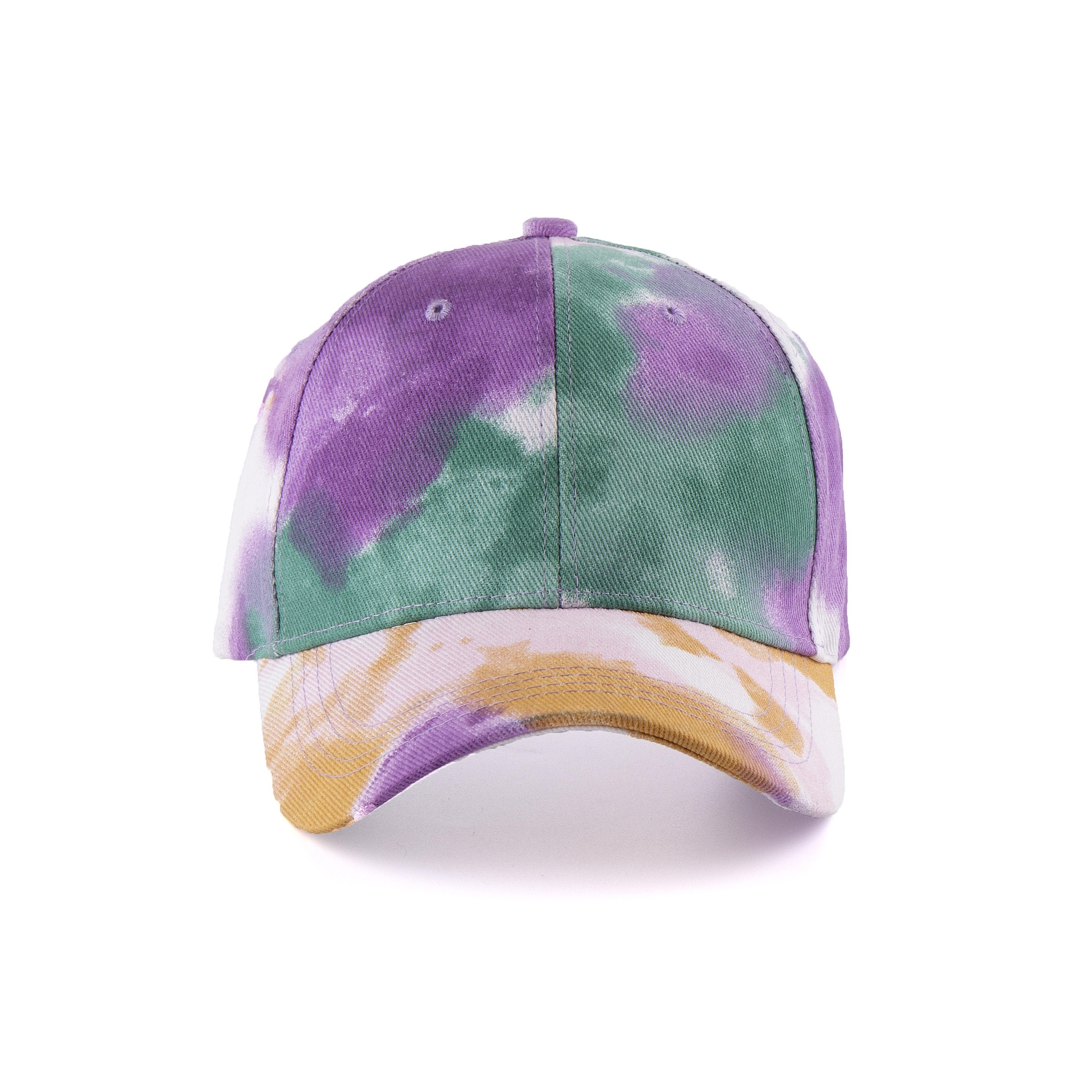 Leisure Printed Sports Hat Soft Top Peaked Hat Tie Dye Open Cross Ponytail Sun Protection Baseball Hat