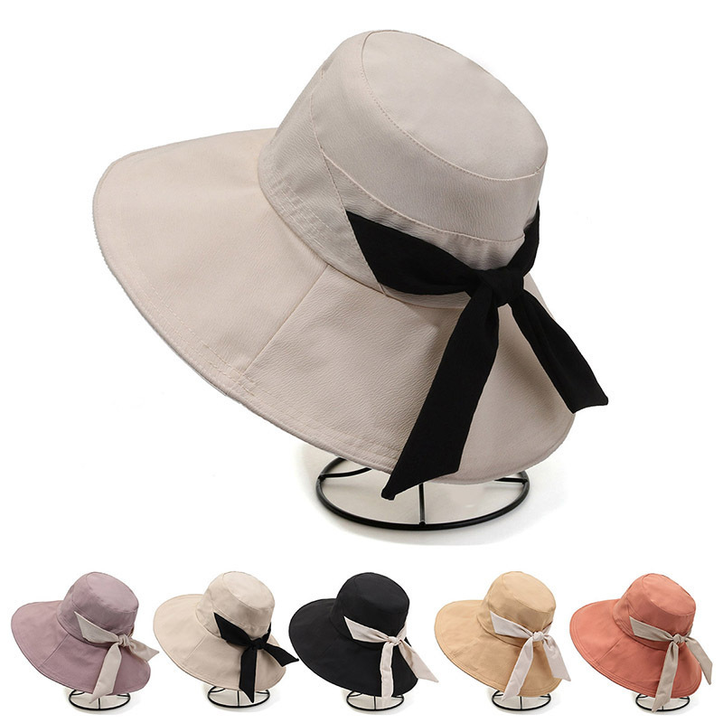 Summer Custom Fashion Outdoor sunshade wide brim Fisherman  Bucket Hats folding Ladies cap