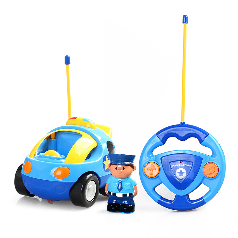 2 Pack Cartoon Remote Control Cars Police Car and Race Car Battle racing game Radio Control Toys for Kids Boys Girls toy