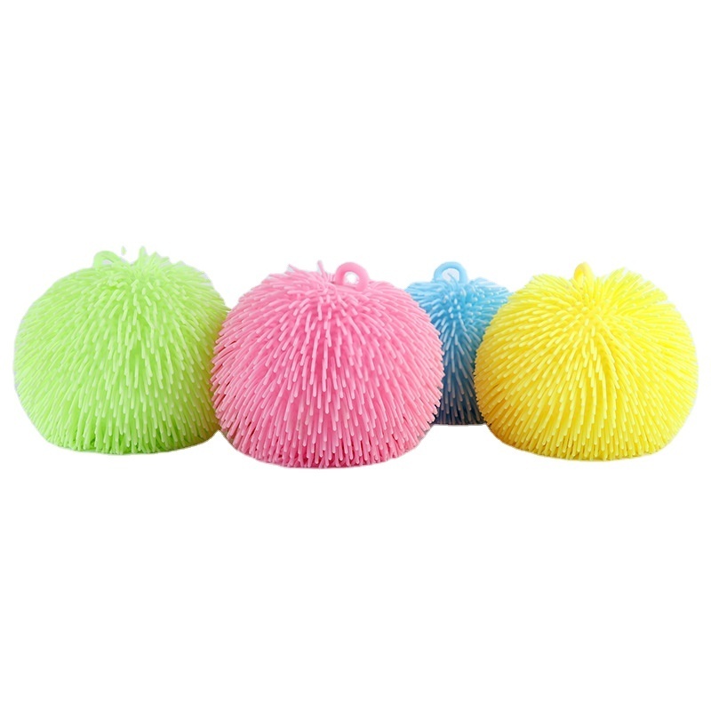 Baby Rainbow Ball Comfortable and Soft Decompression Puffer Toy PVC Soft Rubber Puffer Ball