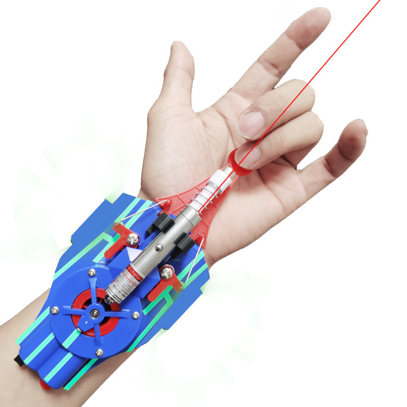 Cosplay Spider-Man Spider Web Shooter Glow-in-the-Dark Wrist Launcher Rope Shooter Kids Toy Birthday Gift