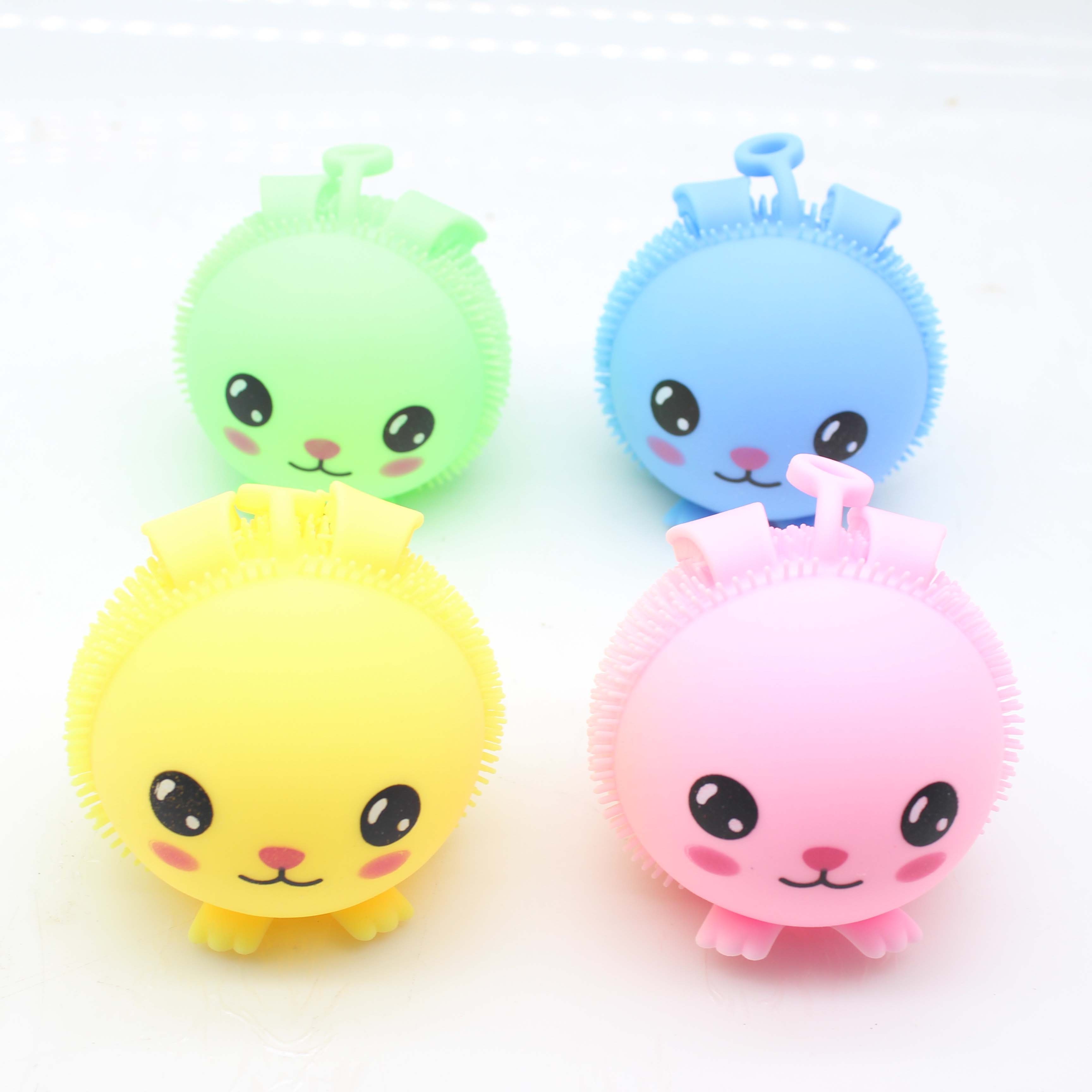 Factory Direct Sale Cute Rabbit Decompression Toy glow in the dark Stress Toy Ball Kids Puffer Ball