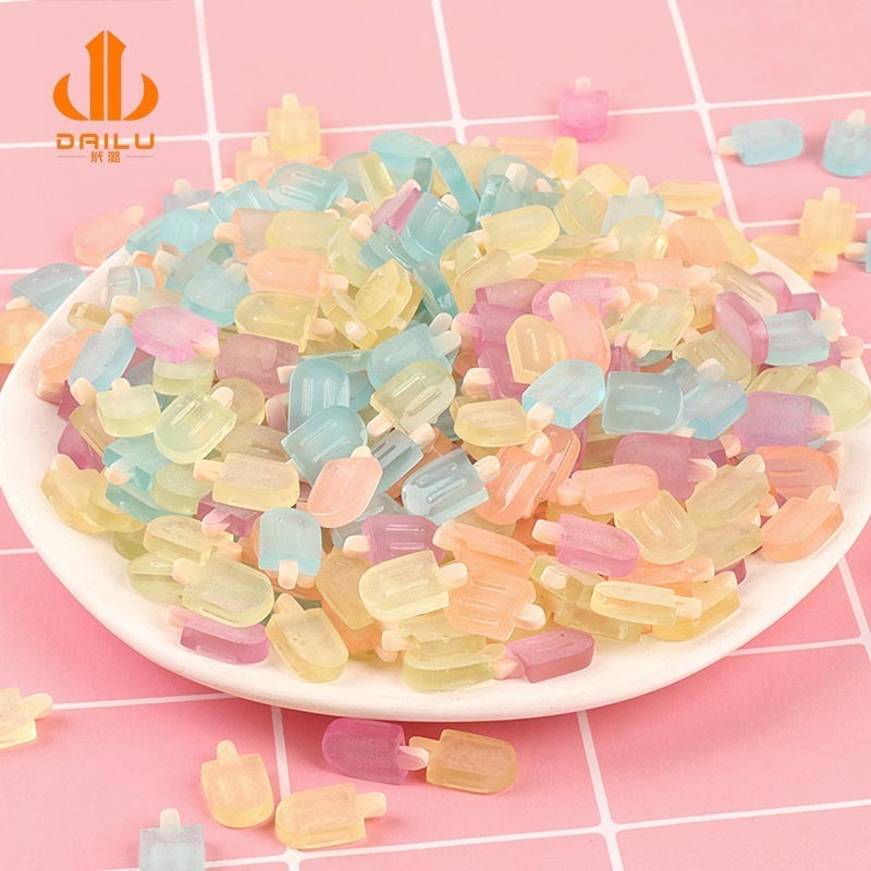 Glow in the dark Ice Cream Food Toys DIY Cream Glue Phone Case Fridge Magnet Hair Clip Accessories in Wholesale