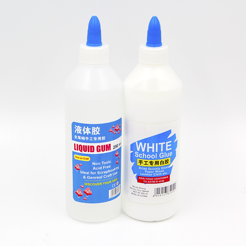 Factory Supplies  250ml Eco-friendly Plastic Slime Activator White liquid Glue White Glue Slime