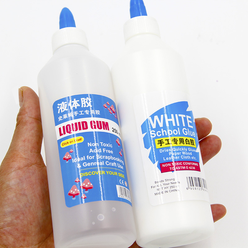 Factory Supplies  250ml Eco-friendly Plastic Slime Activator White liquid Glue White Glue Slime