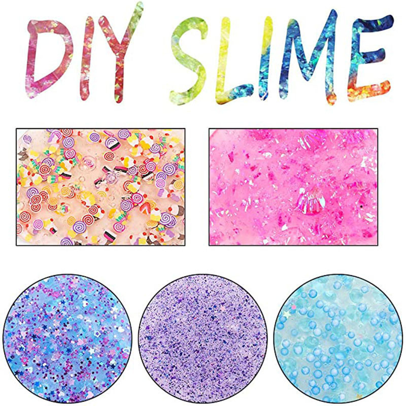 Wholesale 70PCS Slime Add Ins Floam Beads Fishbowl Beads Mreaind Unicorn Slime Charms Glitter Jars Slime Supplies Kit