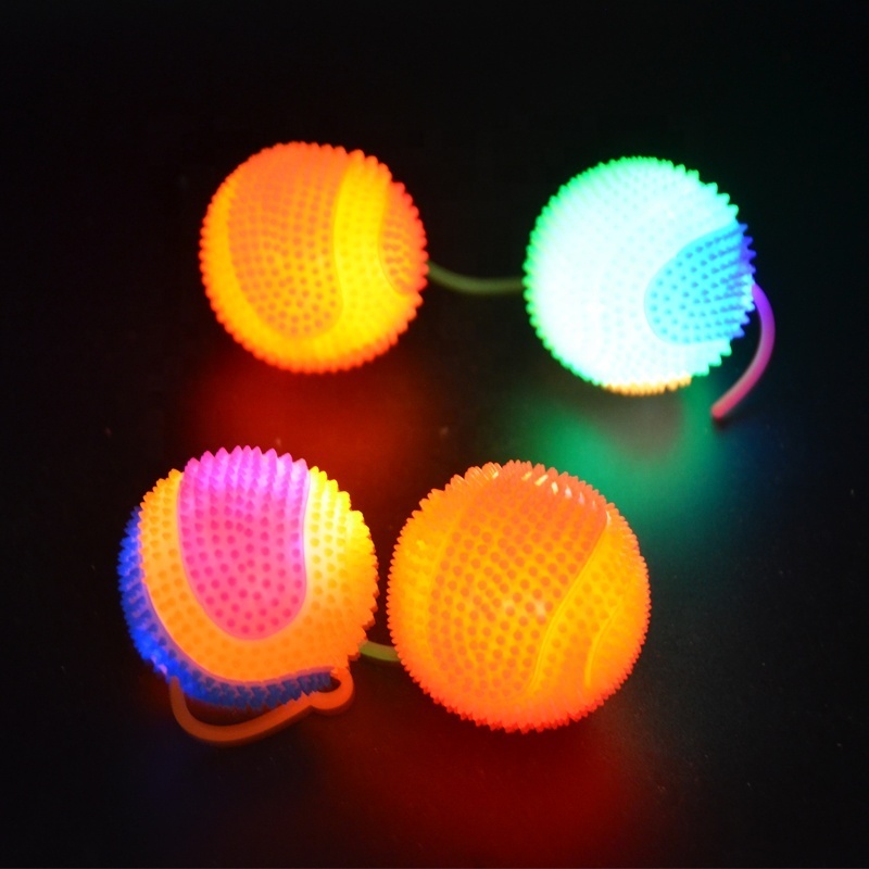 Light Up Bounce Soace Ball Flashing Spiky Ball Toys for Adult Children Squeeze Led Stress Relief Ball Outdoor Toys Boy Girls