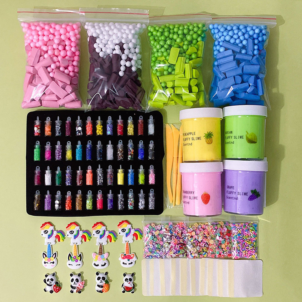 48pcs art nail elmers glue slime unicorn butter slime Set activator