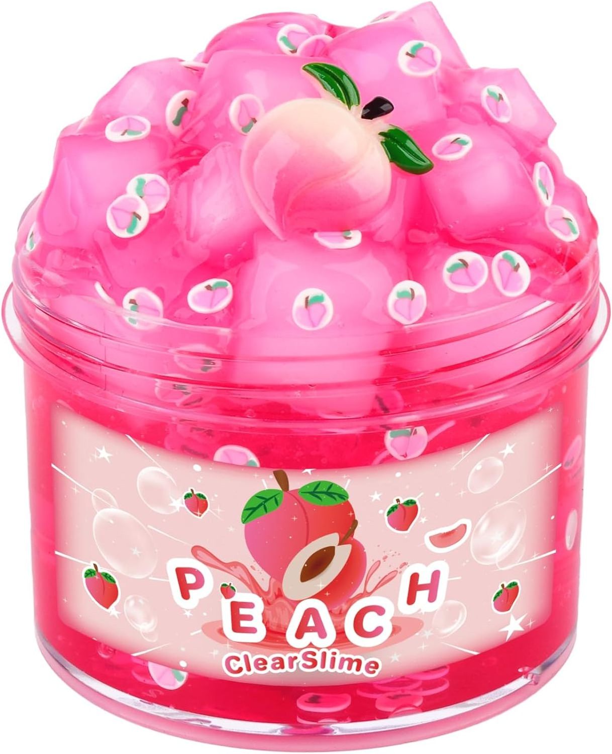 Soft Sludge Pink Peach Clear Slime Jelly Cubes Cute Jelly Add-ins Charms Glimmer Boba Slime Crunchy Crystal Slime