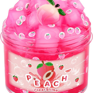 Soft Sludge Pink Peach Clear Slime Jelly Cubes Cute Jelly Add-ins Charms Glimmer Boba Slime Crunchy Crystal Slime