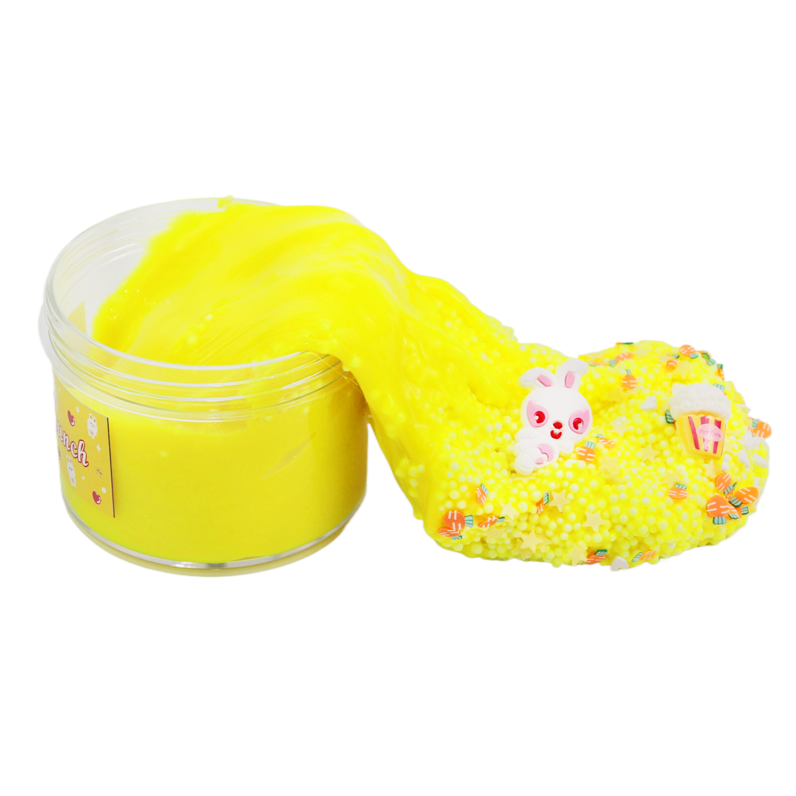 2024 200ml 320g Creamy Milk Bunny Slime with Foam Beads Bull Head Glue Stress Reliever Butter Mud Colored Clay Crystal Mud