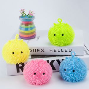 Hot sale puffer ball stretchy yoyo toy flashing bouncy spiky ball children's toy