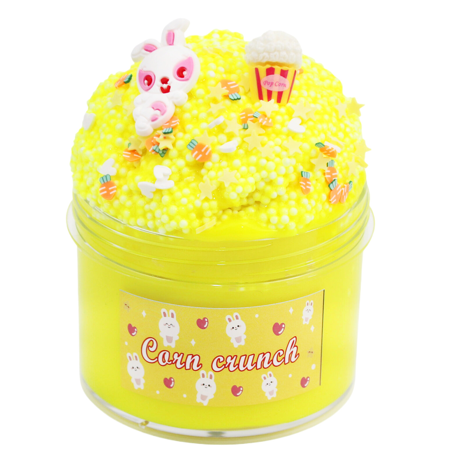 2024 200ml 320g Creamy Milk Bunny Slime with Foam Beads Bull Head Glue Stress Reliever Butter Mud Colored Clay Crystal Mud