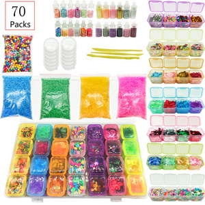 Wholesale 70PCS Slime Add Ins Floam Beads Fishbowl Beads Mreaind Unicorn Slime Charms Glitter Jars Slime Supplies Kit