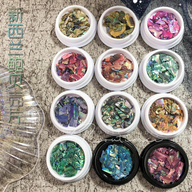 New Zealand  abalone shell slices Japan ultra-thin shell Fragments   magic color DIY nail art accessories