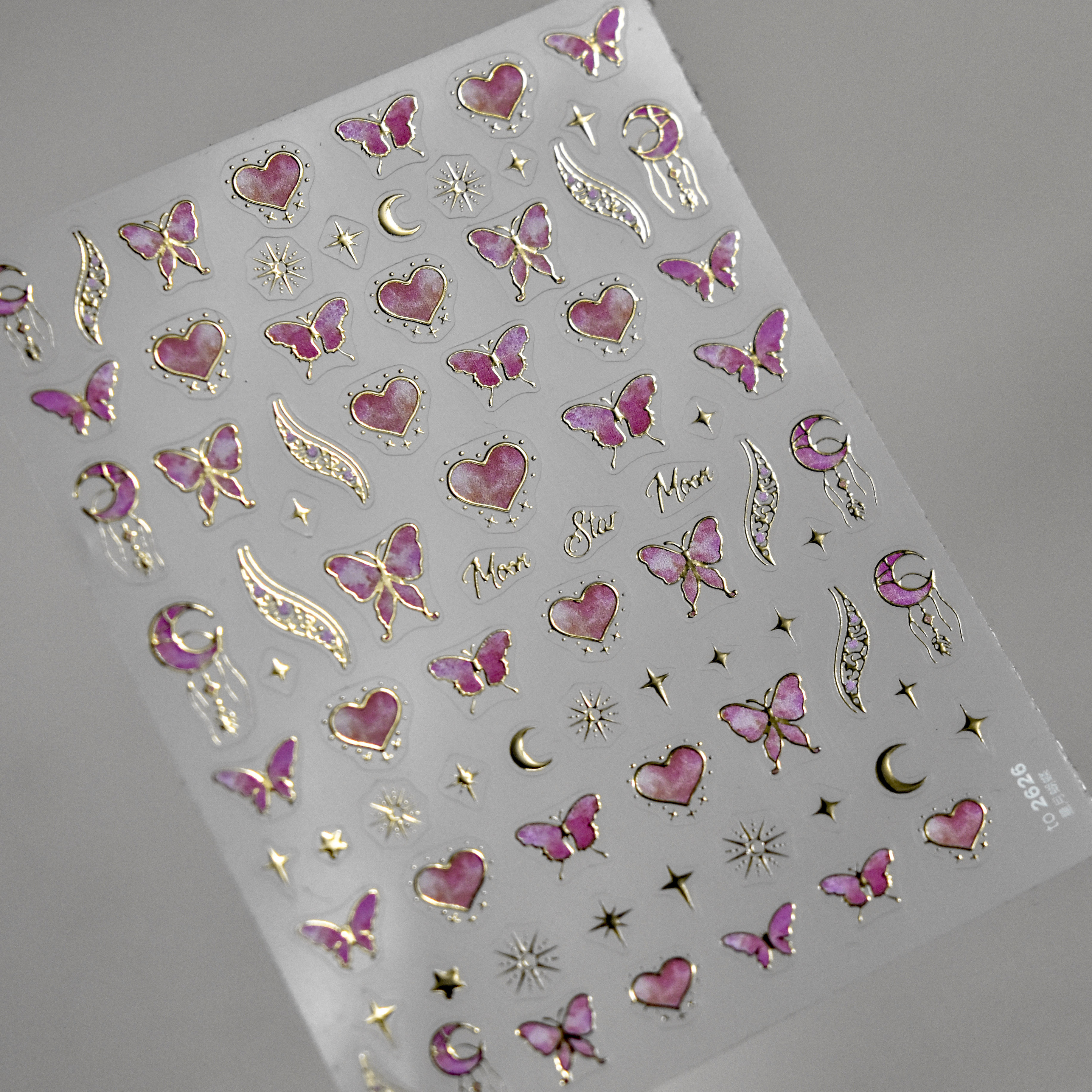 Wholesale Nail art sticker 5d emboss sticker cute  bunny gold pink butterfly flowers nail art decoration