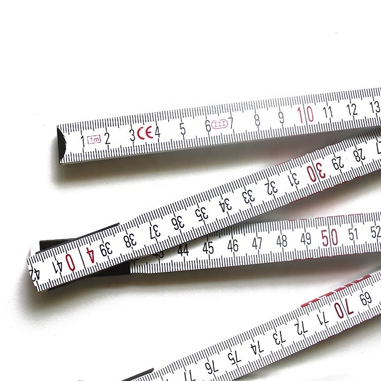 Folding Ruler 1 Meters 10 Fold Measuring Tool ABS for Woodworking Engineer White